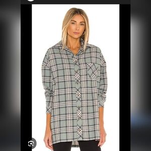 Lovers + Friends Blue Plaid Shirt